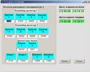 Окно "Расходные материалы". Нажмите, чтобы увеличить